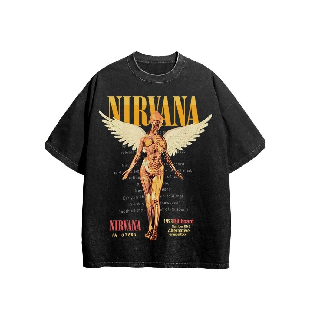 Áo thun Batik cổ điển Nirvana Band Rock Nirvana Old Wash