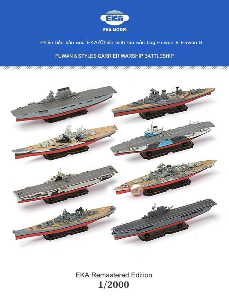 [ 𝐇𝐎𝐓 𝐃𝐄𝐀𝐋] Mô hình tàu quân sự lắp ráp EKA Replica Fuso 1/2000 Hood Bismarck HMS Leixunton