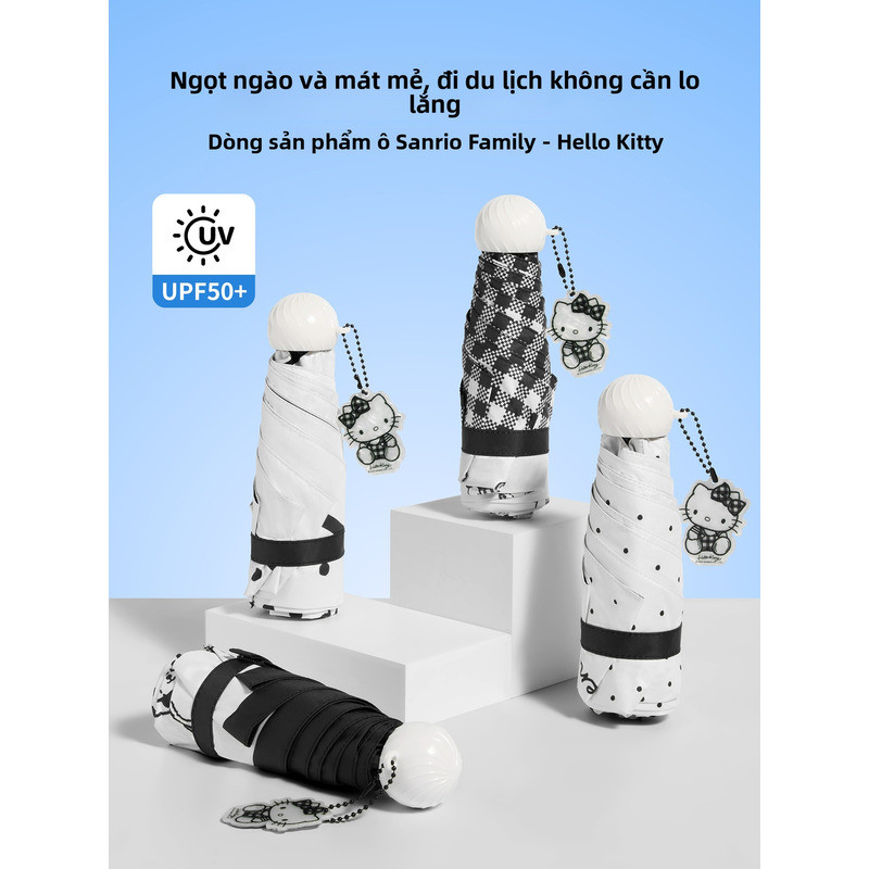 Ô dù MINISO Sanrio Hello Kitty, ô dù che nắng mưa, ô dù gấp Hello Kitty