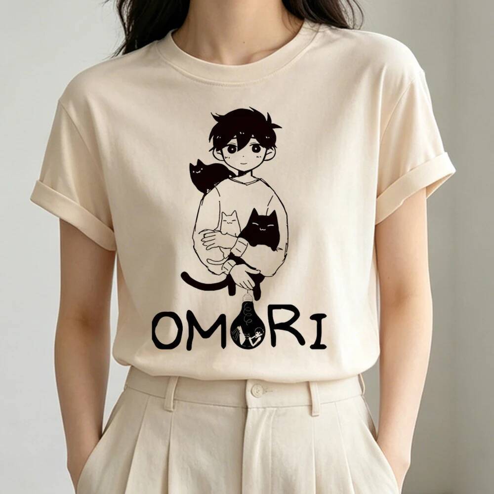 Omori áo thun nữ baddie 2000s kawaii thời trang hàn quốc anime áo jojifuku anime meme