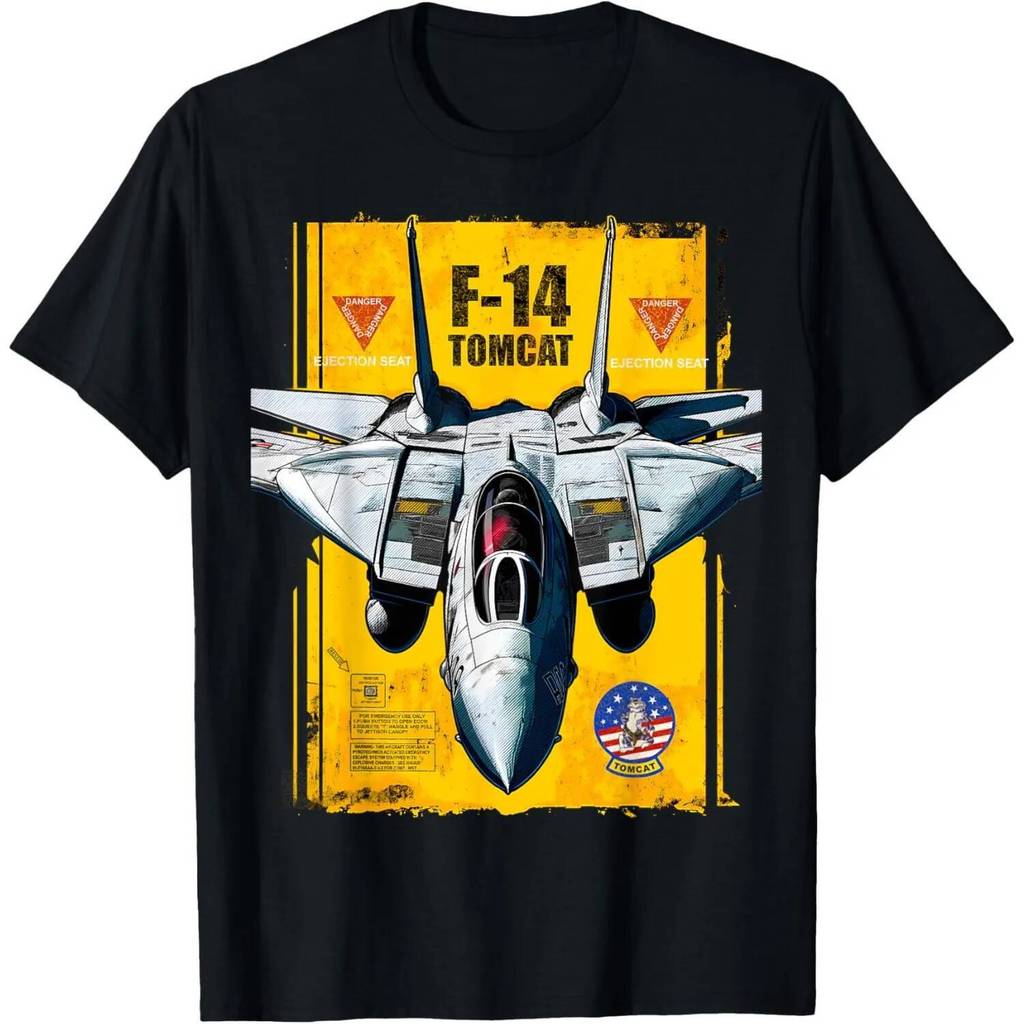 F-14 Tomcat Fighter Jet Graphic Tee Hàng không quân sự Áo thun nam cổ tròn in họa tiết mát mẻ