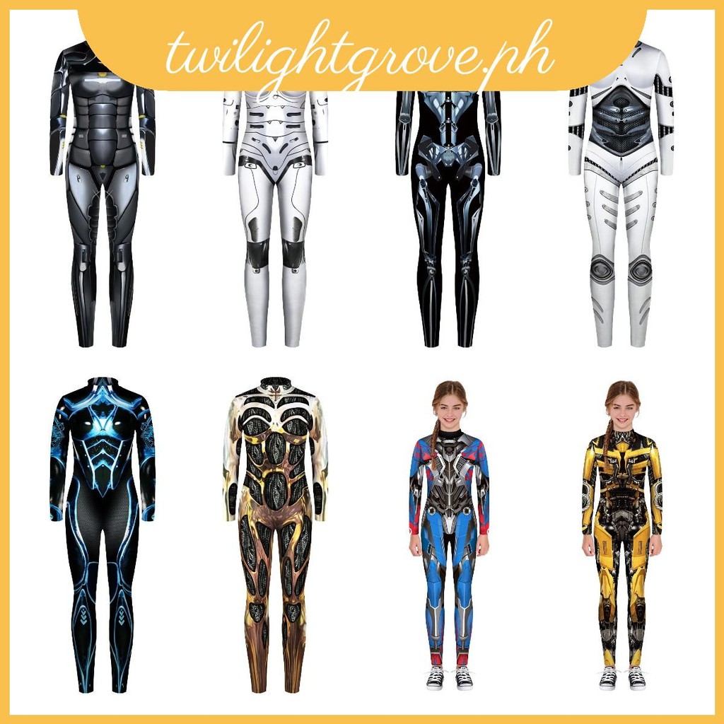 Trang phục Body Halloween Với Robot Armor In và Dây kéo đóng