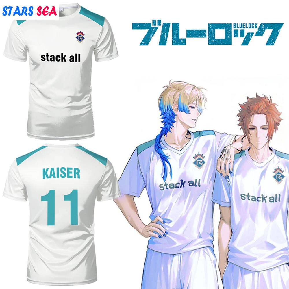 Anime Cosplay Blue Lock Kaiser Jersey - Áo ngắn tay, phù hợp mặc hàng ngày