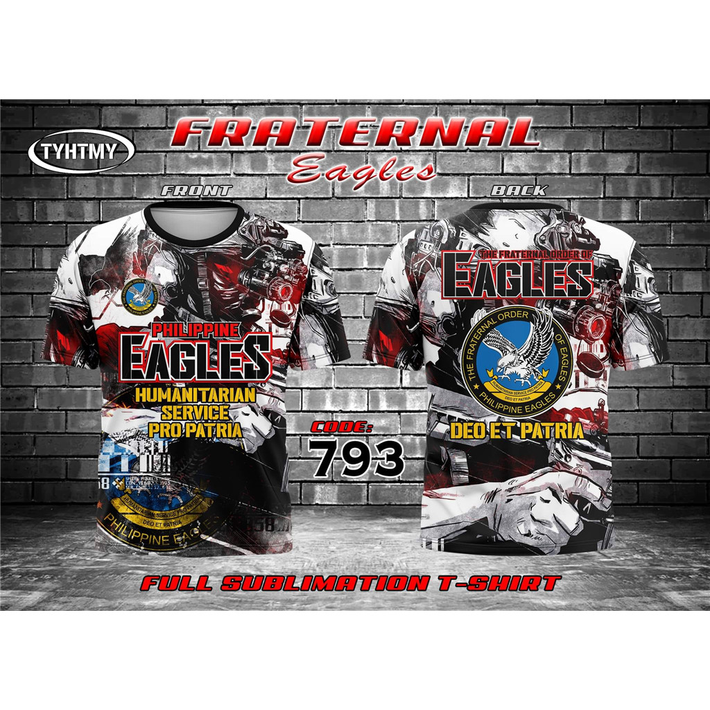 PHILPPINE EAGLES DEO ET PATRIA O-NECK ÁO THUN ĐẦY ĐỦ CHO NAM - ĐẶT HÀNG FRARNAL CỦA ÁO THUN EAGLES M