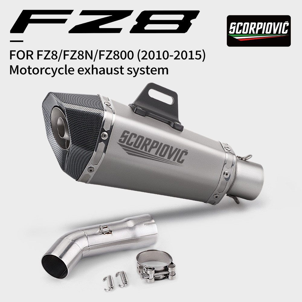 Trượt Trên Ống Xả Cho FZ8N FZ8 FZ800 2010 2011 2012 2013 2015 Xe Máy Giảm Thanh Liên Hệ Giữa Liên Kế