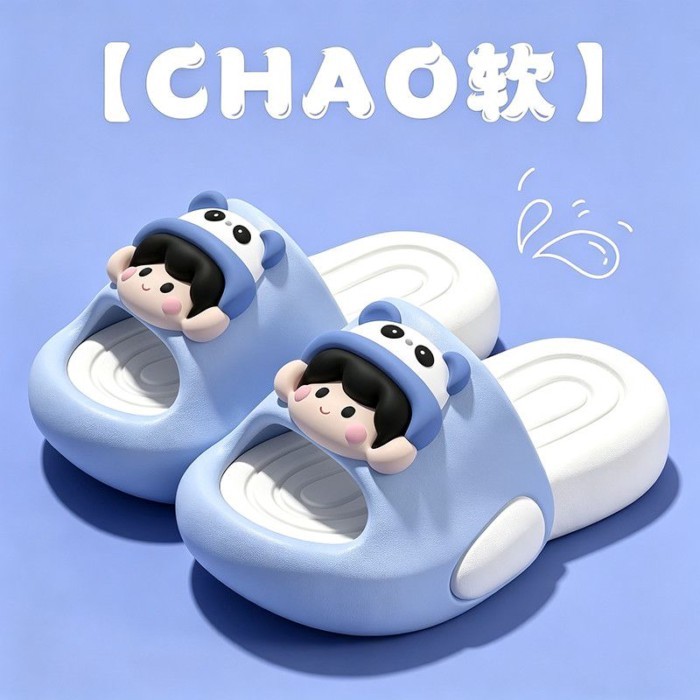 Summer Cartoon Cool Boy Slippers For Men And Women Couple Style Thick-Soled Home Leisure Non-