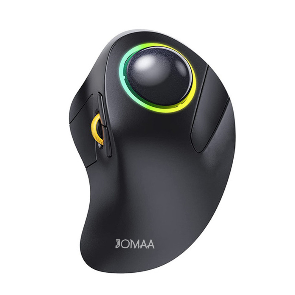 RGB Backlit Trackball Mouse Bluetooth &USB Wireless Trackaball Mouse for Computer Vertical Rollerbal
