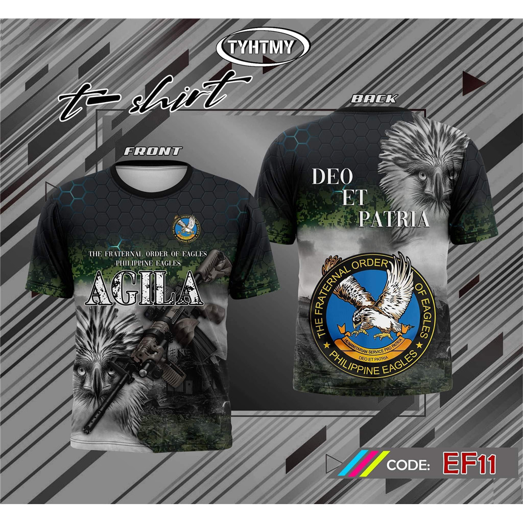 PHILPPINE EAGLES DEO ET PATRIA O-NECK ÁO THUN ĐẦY ĐỦ CHO NAM - ĐẶT HÀNG FRARNAL CỦA ÁO THUN EAGLES M