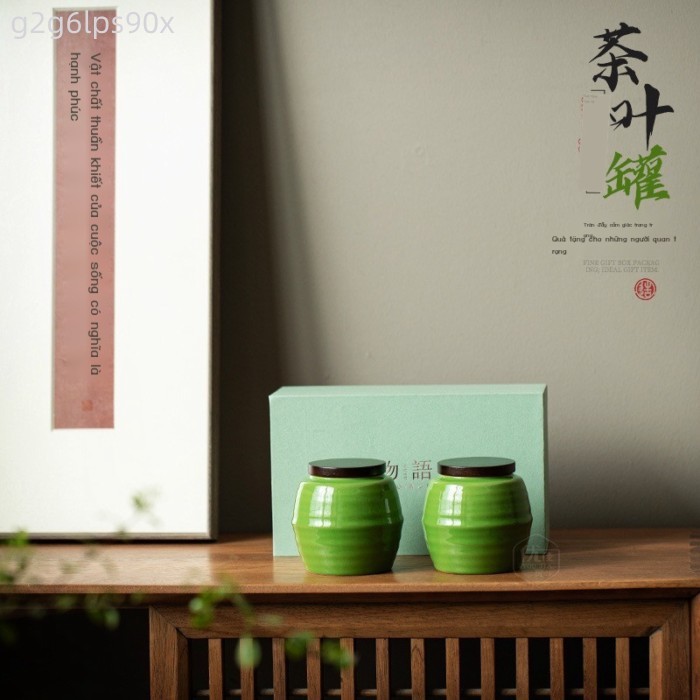 [HOT HIT] Hũ đựng trà bằng gốm sứ, hũ bảo quản kín, hũ đựng trà mini di động cao cấp bằng gốm sứ, h