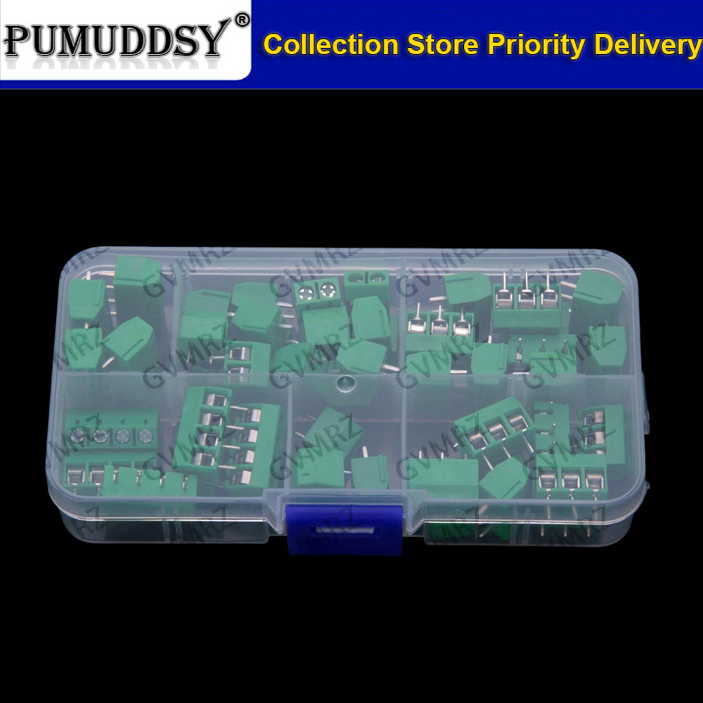 Bộ 50 5.0MM KF301 2P 3P 4P khối thiết bị đầu cuối PCB cắm nối xanh KF301-2P KF301-3P KF301-4P