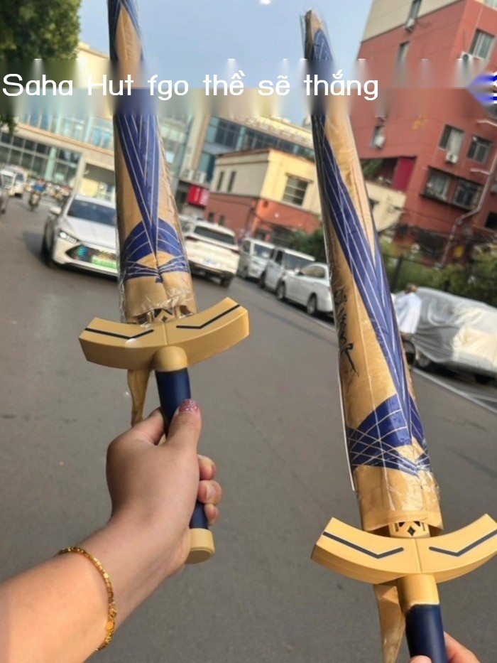 (HÀNG HOT) Ô dù hợp tác Pizza Hut FGO Sword of Victory, túi bảo vệ Lion Covenant, ô tự động cán dài