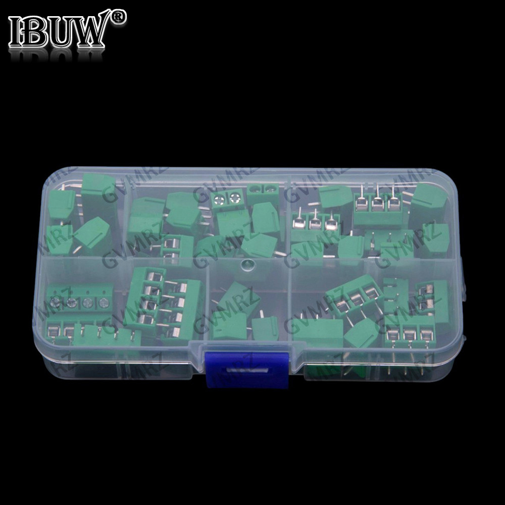 Bộ 50 5.0MM KF301 2P 3P 4P khối thiết bị đầu cuối PCB cắm nối xanh KF301-2P KF301-3P KF301-4P
