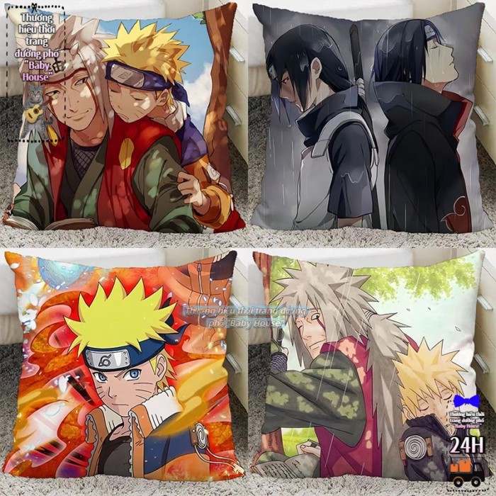 Naruto anime ngoại vi gối Naruto Sasuke Kakashi Kakashi Itachi hai chiều anime gối đệm