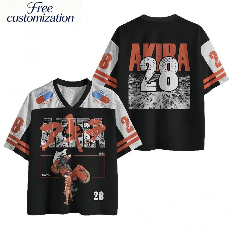 Akira Shotaro Kaneda #28 Anime Áo Bóng Đá Manga Phong Cách 3D In VNeck Jersey Retro Cyberpunk Dạo Ph