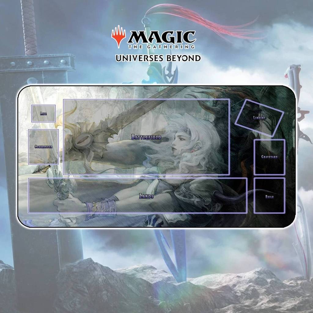 Playmat Cecil Harvey - MTG Magic The Gathering x Final Fantasy Anime Battle Card Stitched Edges Mous