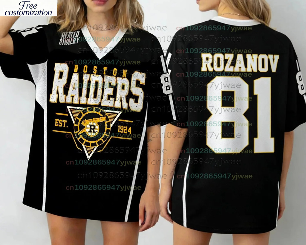 2026 Nữ Plus Size Boston Raiders Ilya Rozanov Người Hâm Mộ Khúc Côn Cầu Jersey Nam Nữ Tay Ngắn Jerse