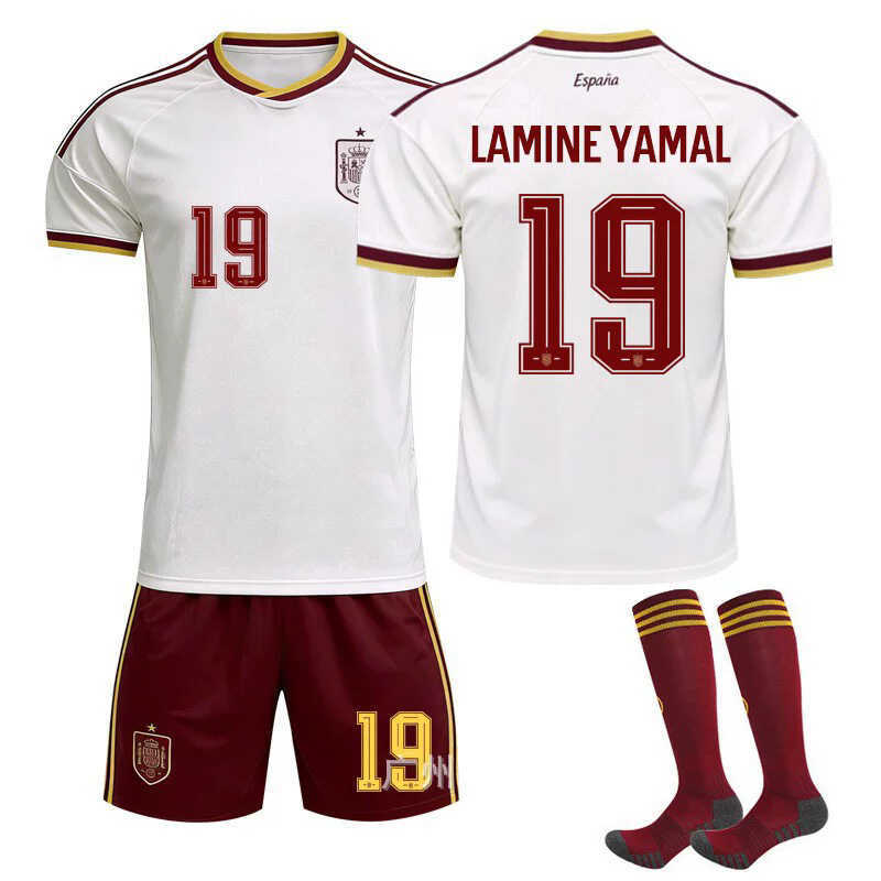 Áo đấu sân khách Tây Ban Nha World Cup 2026 No. Bộ áo bóng đá 19 Yamar 17 Williams 20 Pedri
