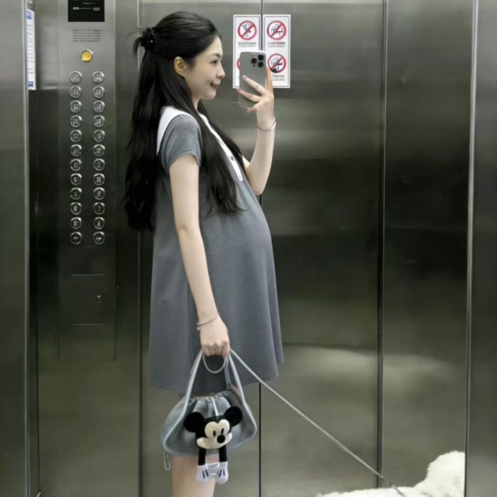 New Style Summer Dress For Pregnant Women. Polo Dress For Pregnant Women To Wear Outside In S