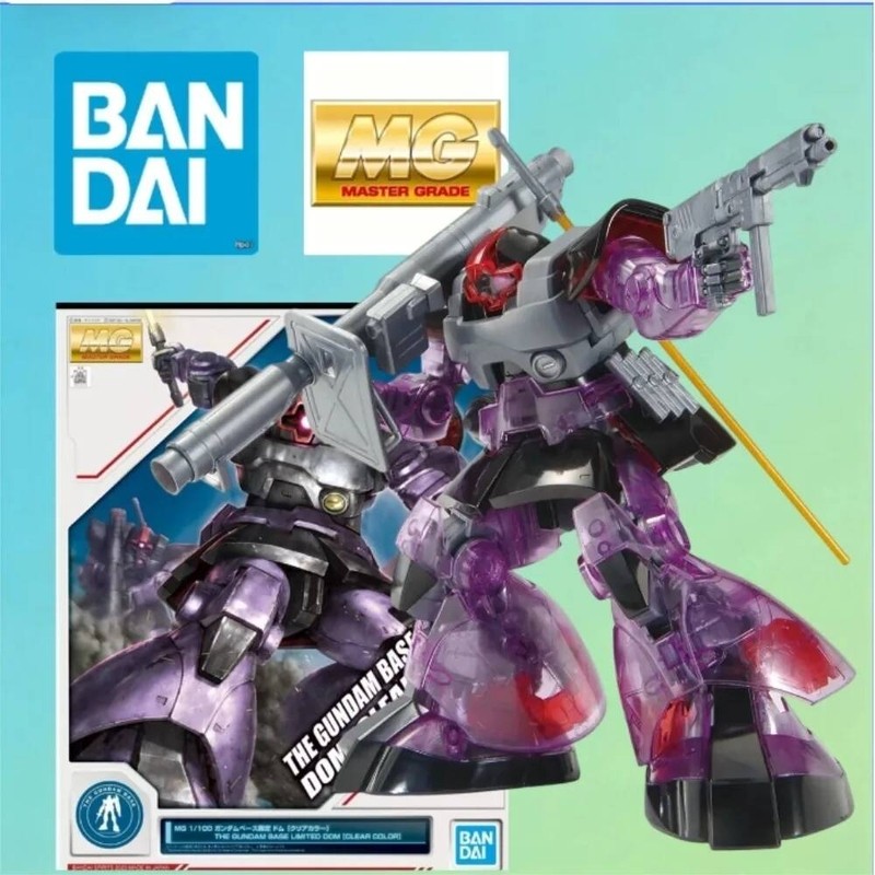 Bandai MG 1/100 MS-09 Dom Clear Color Gundam Base Limited Assembly Model Kit Anime Mecha Collectible