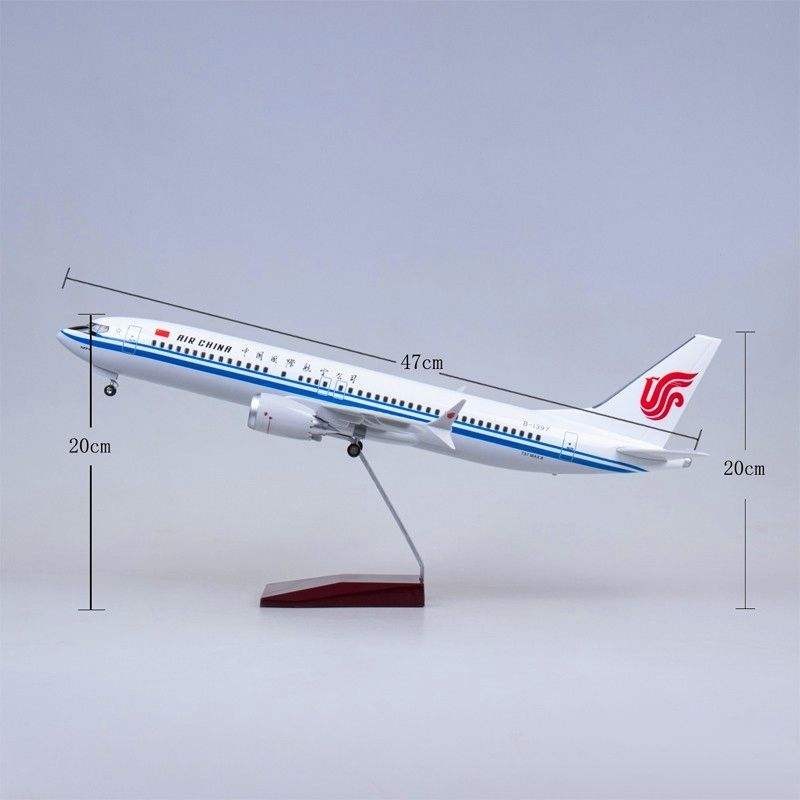 [Hàng có sẵn/Ảnh thật] Boeing B737Max8 Air China Airplane Model với lắp ráp bánh xe mô phỏng máy ba
