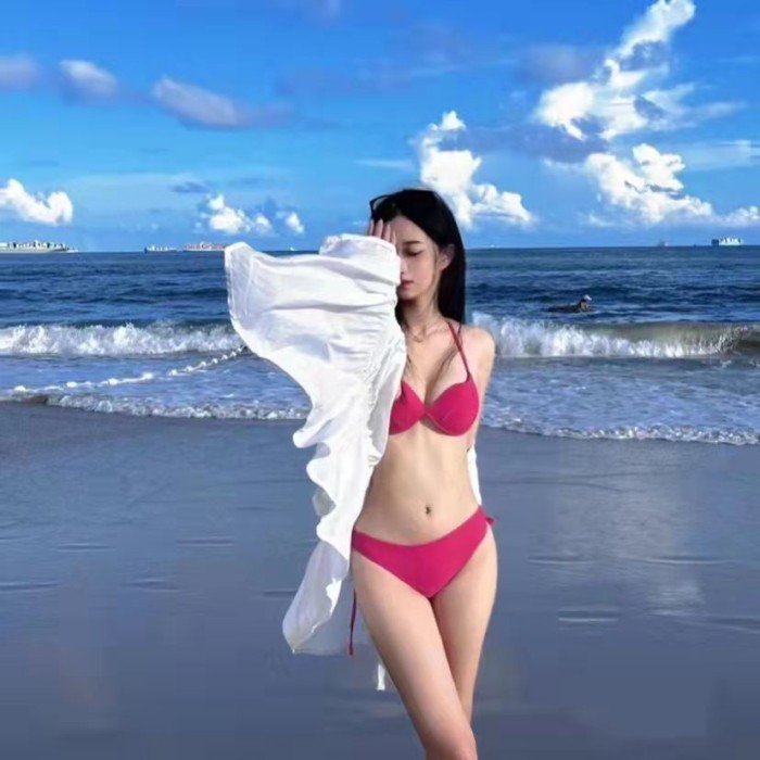 Beach Vacation Hot Spring Seaside Beach Bikini Swimsuit For Women With Push-up Big Breasts Sexy