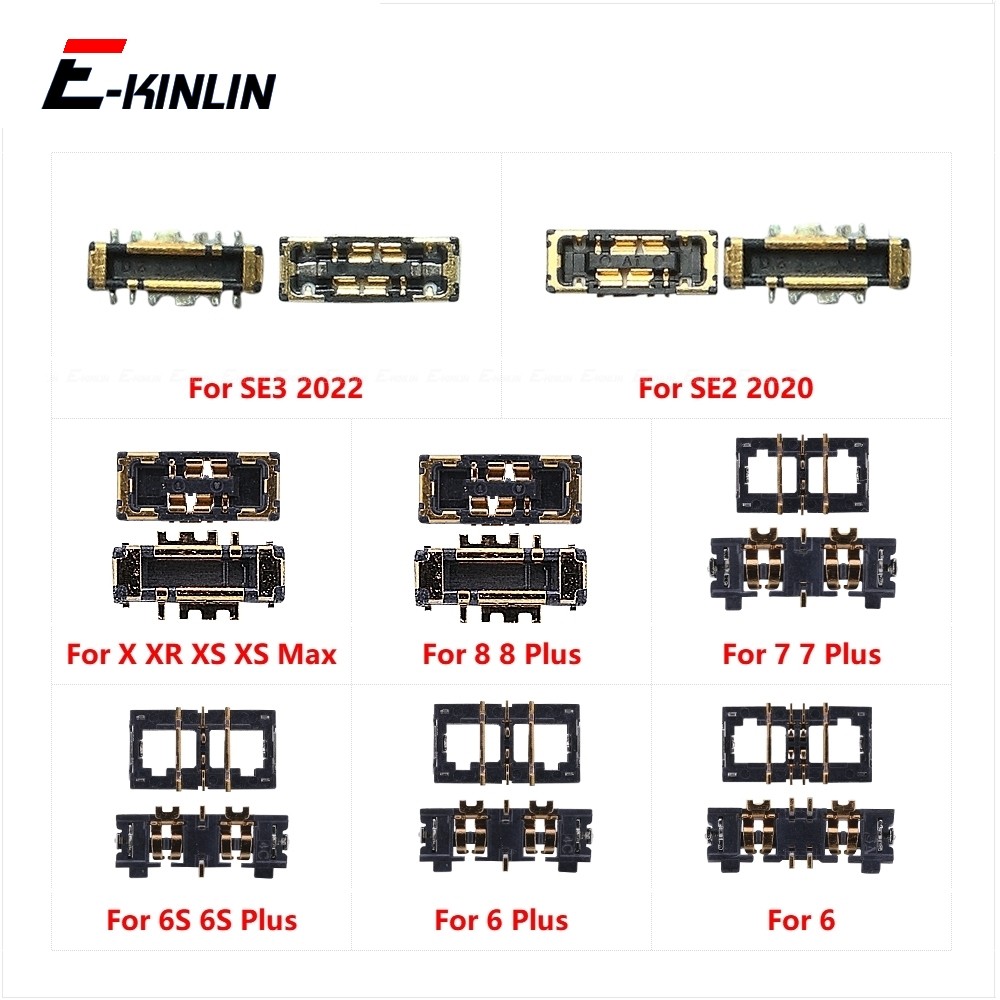 2 Chiếc Bên Trong FPC Kết Nối Pin Kẹp Liên Hệ Cho IP 6 6S 7 8 Plus X XR XS Max SE SE2 SE3 Trên MainB