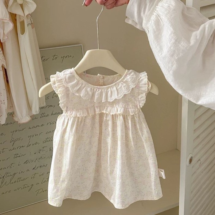 Children's Clothing, Baby Clothing, Thin Newborn Clothes, Baby Girl Floral Sleeveless Dress