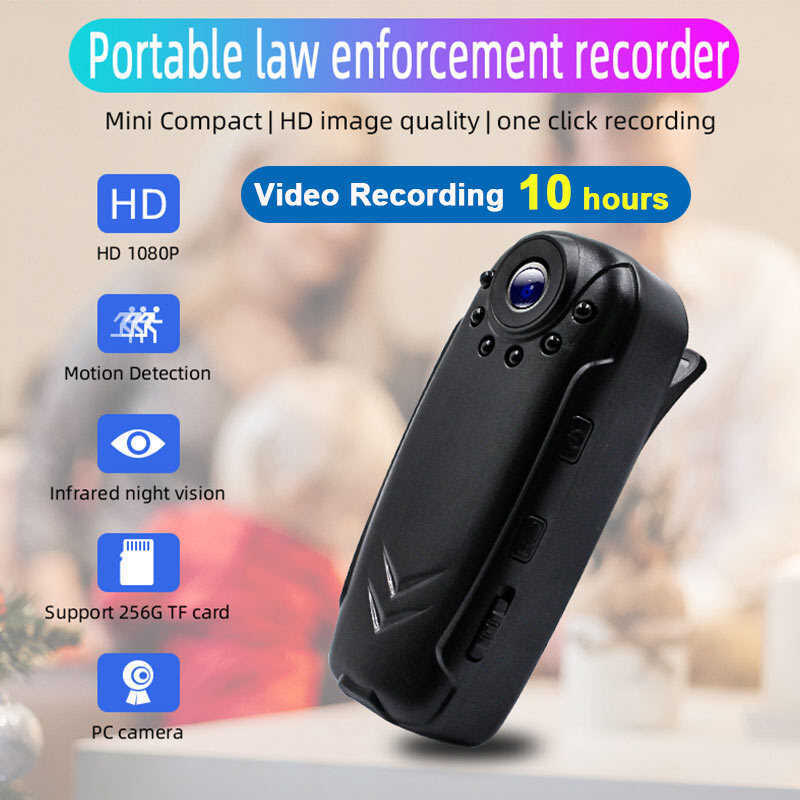 Máy ghi âm Pet Thumb Mini Portable v l o g Camera Back Clip Camera đi xe đạp Tầm nhìn ban đêm