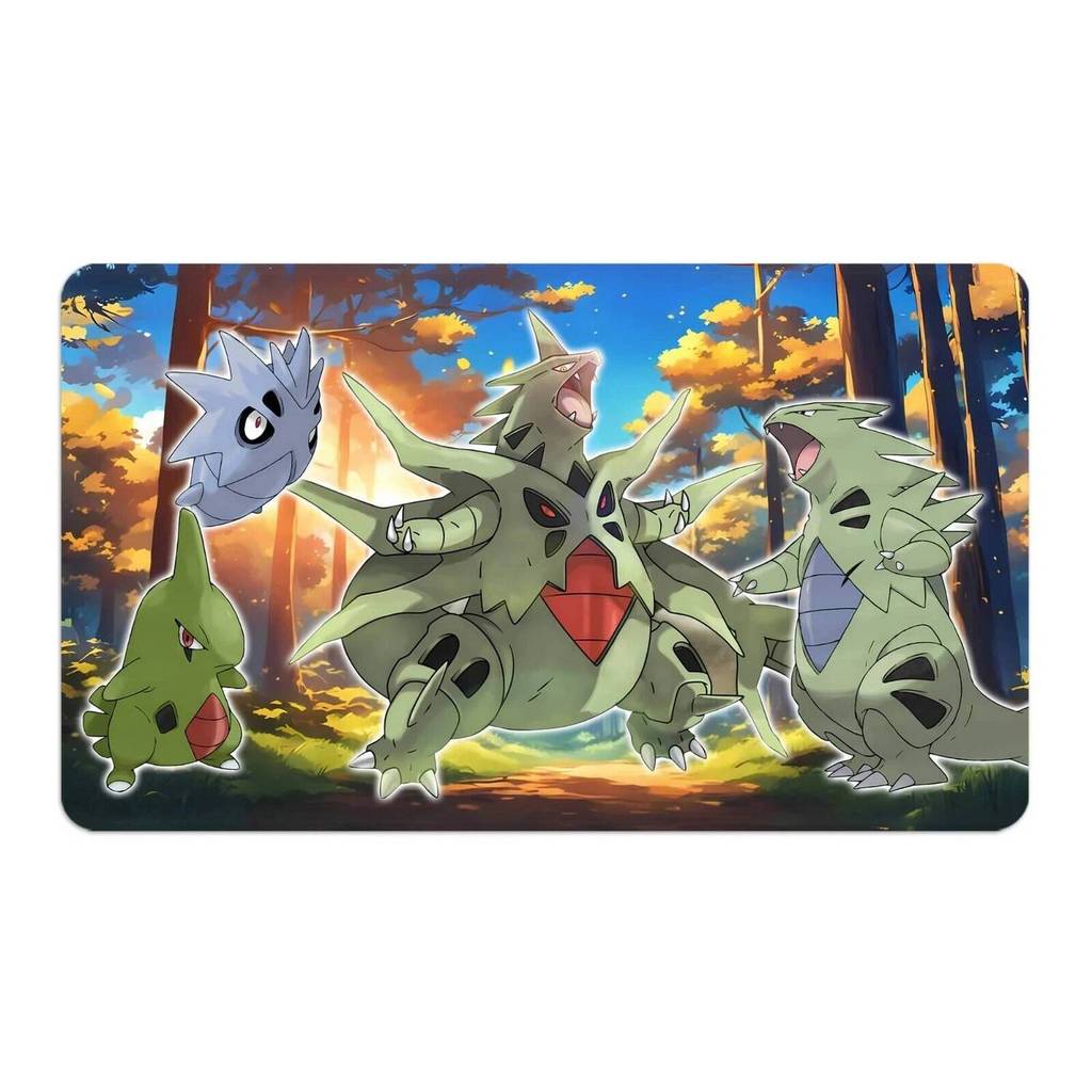 Thảm chơi và bàn di chuột Mega Tyranitar Evolutions | 24x14 | Chống trượt | Trò chơi Pokémon chống t