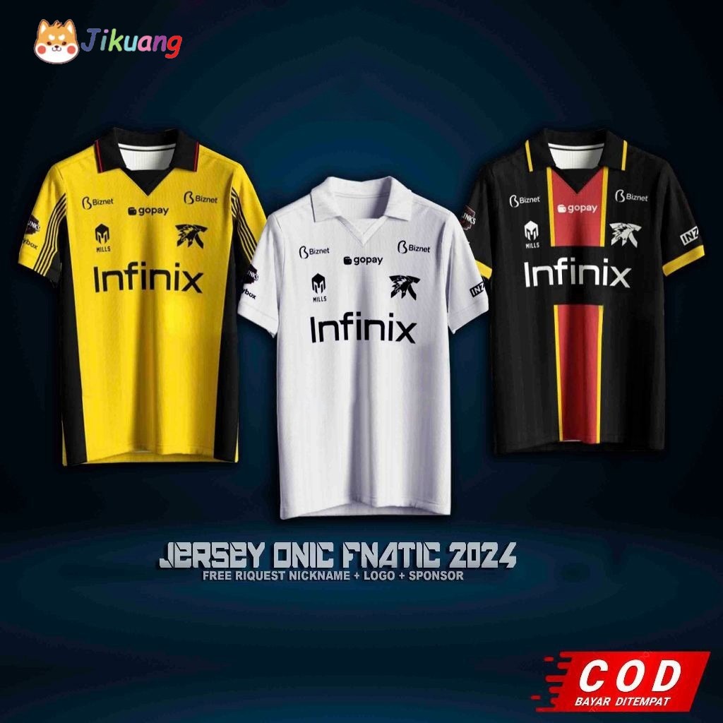 Infinix Áo thun cao cấp 2026, Onic Fnatic Jersey - Tùy chỉnh tên và số miễn phí