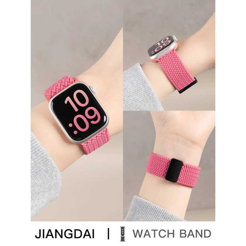 Trang phục thủ công Thích hợp cho Apple S10 Watch watch10 Dây đeo iwatch9 Barbie Pink Bện S9 Nylon S