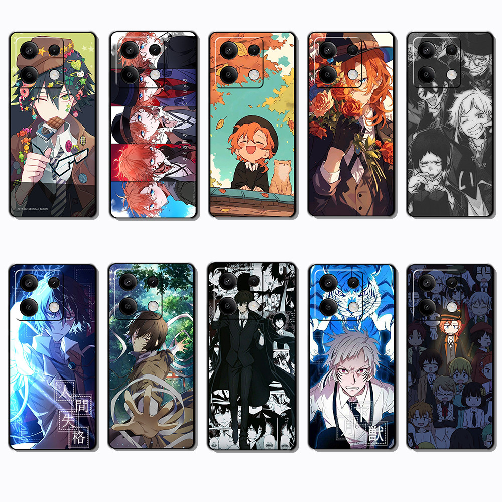 Ốp điện thoại màu đen mềm cho Xiaomi POCO X6 M6 F6 Pro Redmi Turbo 4 Pro Stray Dogs Cover