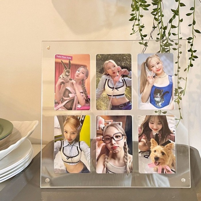 6 Lưới Khung Ảnh Acrylic Trong Suốt Từ Tính 10cm Polaroid Display Table