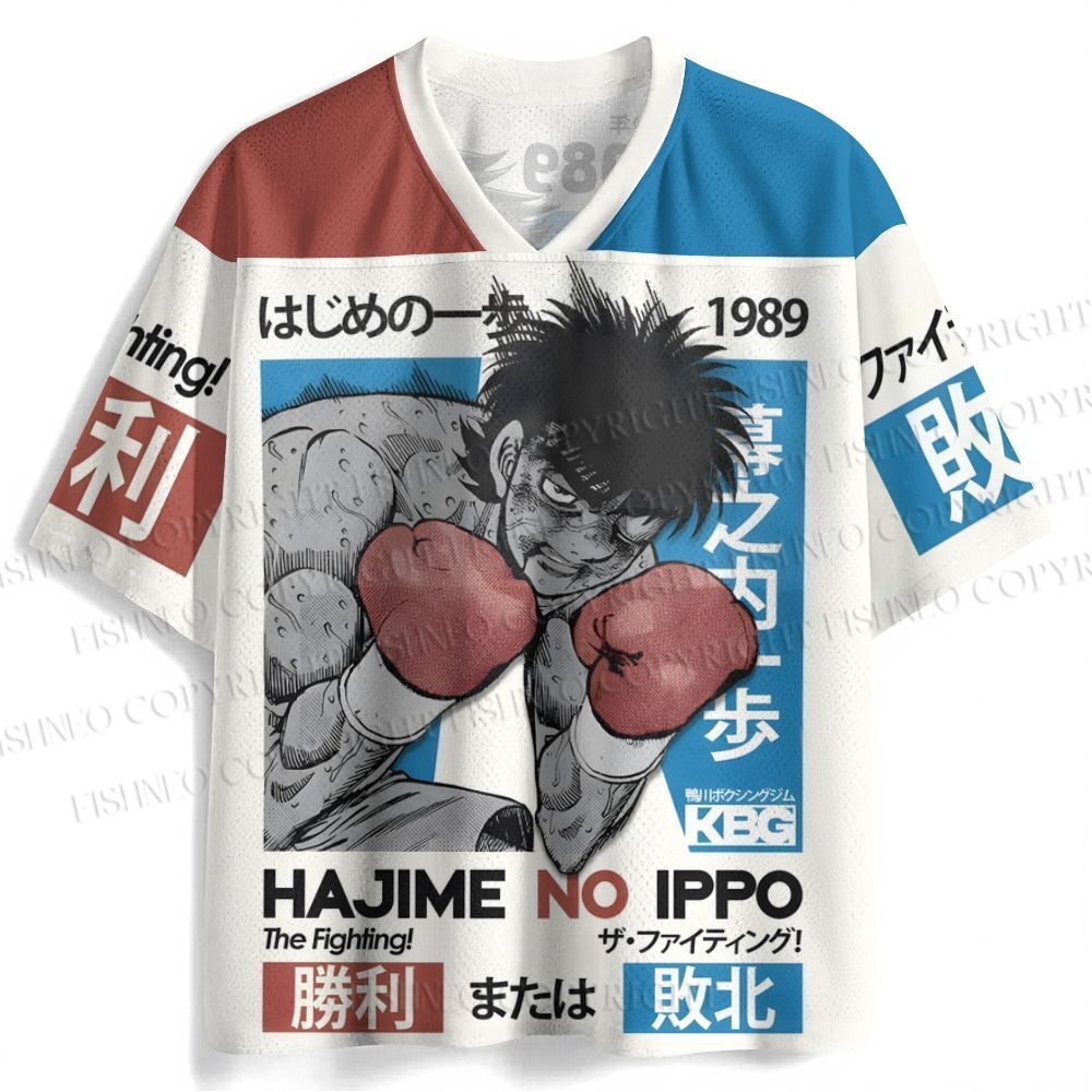 Nam Mới Makunouchi Ippo Jersey 1989 Chiến Thắng Hoặc Đánh Bại Nhãn Tay Ngắn Hajime No Ippo Cuộc Chiế