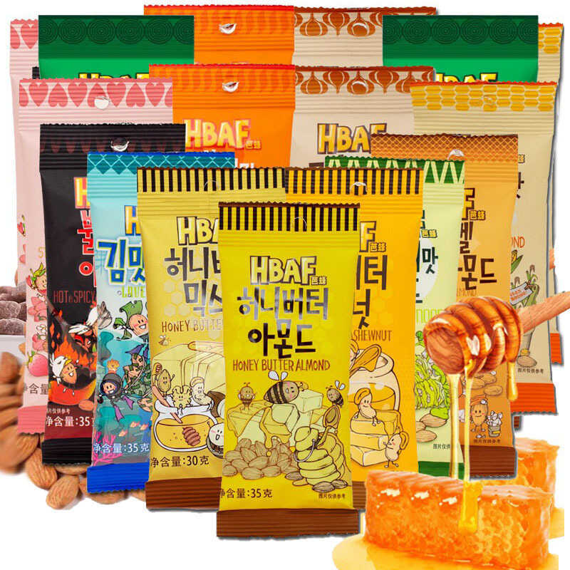 Đồ ăn nhẹ nhập khẩu Hàn Quốc Nuts Babee (Tom Farm chính hãng) Mật ong Tonsandels 35g 72 gói mỗi hộp