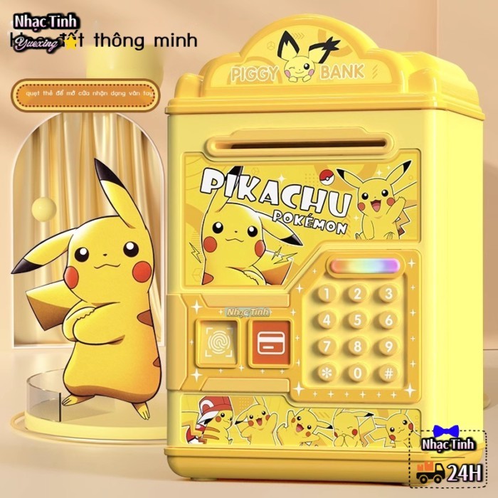 Con heo đất Pikachu trẻ em 2026 kiểu mới bé trai chỉ vào được và không tiết kiệm được hộp mật khẩu