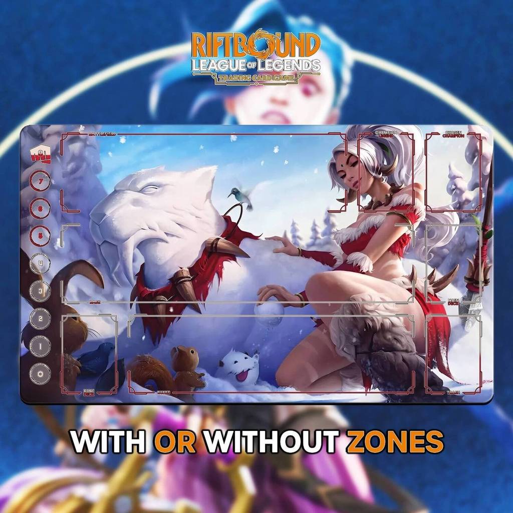 Thảm chơi RIFTBOUND LOL TCG 24x14 "(60 * 35cm) | NIDALEE -Anime Battle Card Mousepad Khâu EDGES