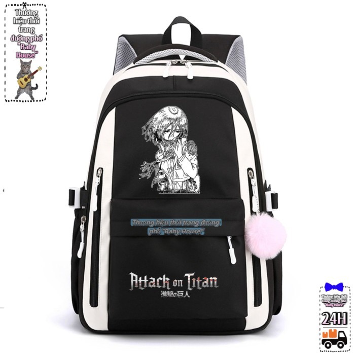Tấn công Titan Wings of Liberty Mikasa anime ngoại vi hai chiều học sinh trung học ba lô ba lô dành