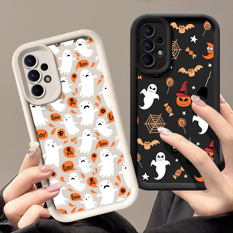 Halloween Happy Ghost Cover Cho Samsung A57 A56 A55 A37 A36 A35 A53 A54 5G A73 A34 A07 Vỏ Mềm A25 A2