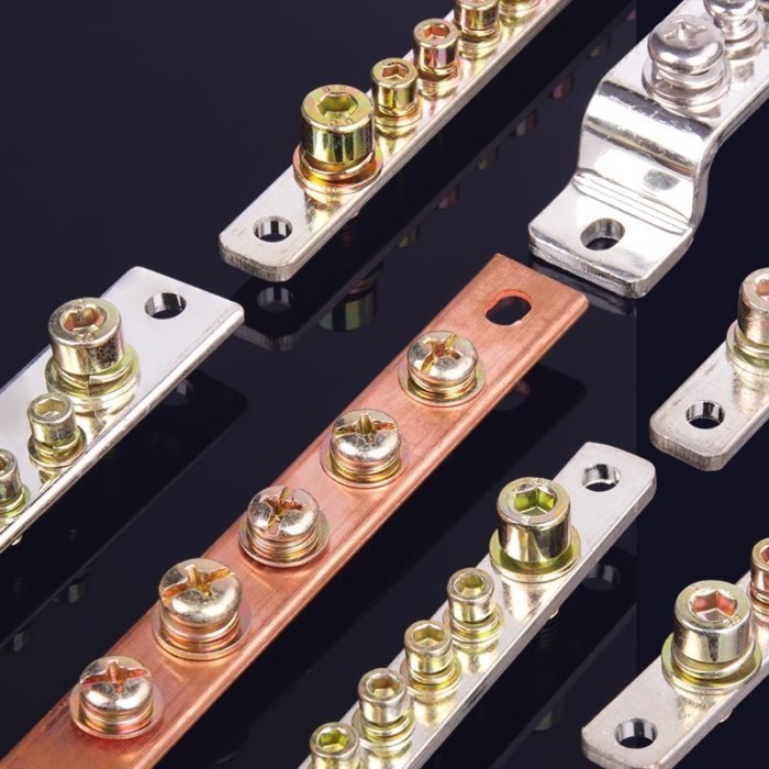 Hàng Không Hàng Đầu Cuối Hàng Đồng Dày 5 Lỗ 7 Lỗ 10 Bit Thanh Đồng Hộp Phân Phối Không Dây Hàng Zero