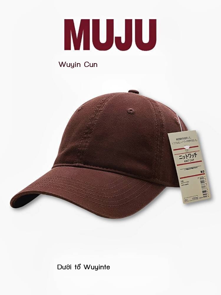 [SIÊU HOT 2025] Mũ bóng chày unisex MUJI Nhật Bản, chu vi đầu lớn, màu đen, đa năng, mũ vịt 2025, n
