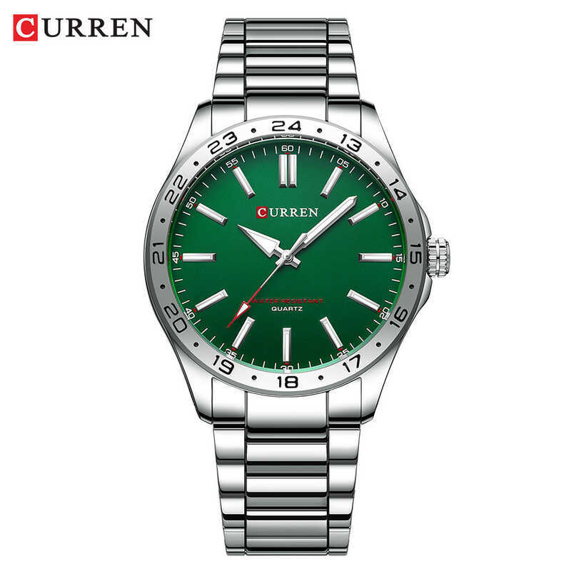 Curren / Curren 8452 Đồng hồ thạch anh thông thường Đồng hồ nam Dây thép Đồng hồ nam doanh nhân Đồng