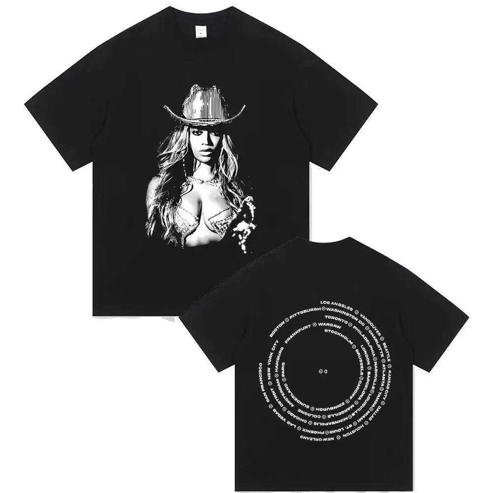 Thời Trang Beyonce Phục Hưng Thế Giới Tour Áo Thun 2026 Album Buổi Hòa Nhạc Tee Nam Nữ Cotton Vintag