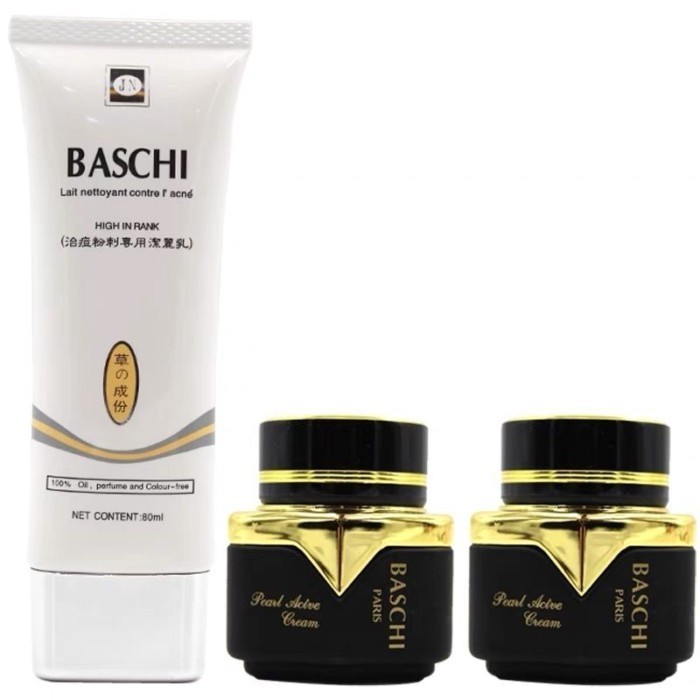 Sản phẩm chính hãng Đài Loan Thế hệ BASCHI BASCHI Day Night Cream Sữa rửa mặt Bộ ba món Nuôi dưỡng K