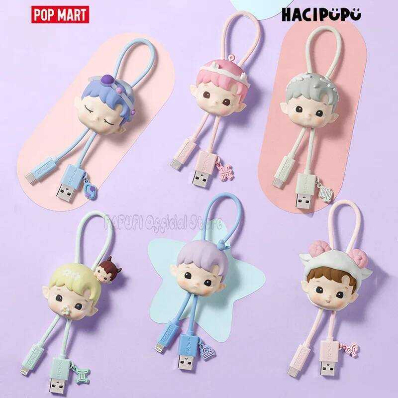 POPMART HACIPUPU Constellation Series Data Cable IPhone TYPE-C Blind Toys Guess Bag Mystery Box Mist