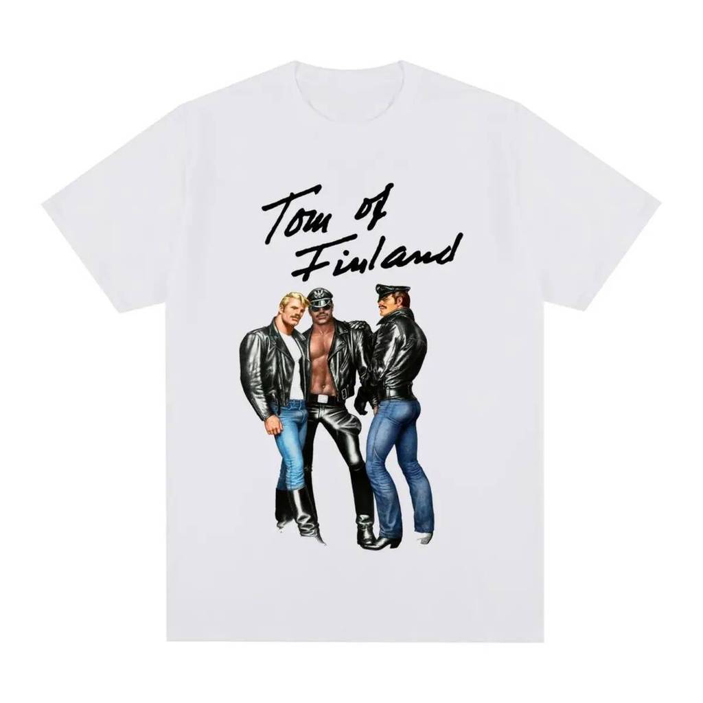 TOM OF FINLAND Vintage Áo Thun Dạo Phố LGBT GAY SCHWUL SAILOR COPS Cotton Nam Áo Thun