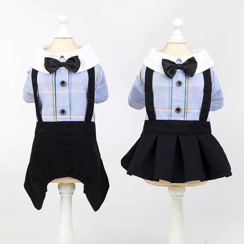 Trang Phục Thú Cưng Quần Áo Chó Cặp Đôi Mặc Đồ Học Sinh Teddy Bichon Pomeranian Chó Thú Cưng Bichon 