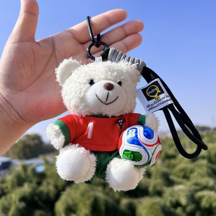Mới World Cup 2026 Bóng Đá Ronaldo Messi Real Madrid Búp Bê Gấu Cặp Đôi Tặng Túi Lưu Niệm Mặt Dây C