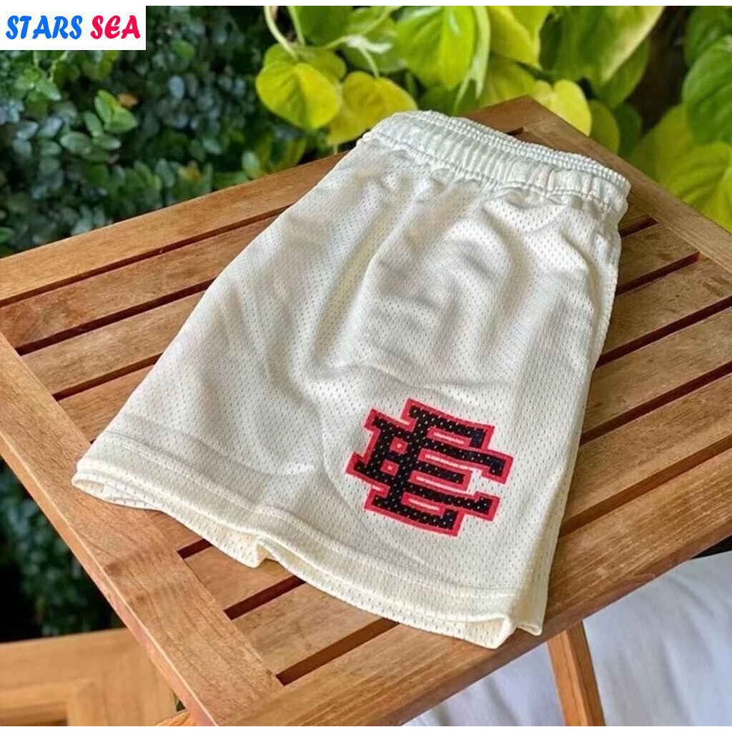 Quần short lưới đen trắng nam Eric Emanuel