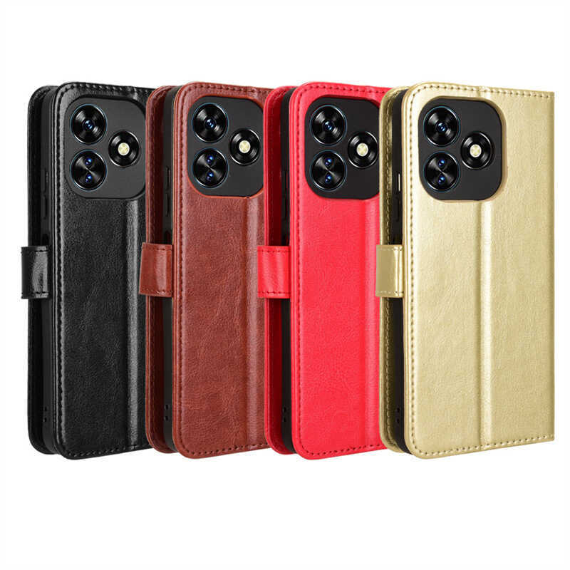 Thích hợp cho Oukitel C58 / C59 Pro Ốp điện thoại C50 Card Oukitel C53 Vỏ da lật Họa tiết ngựa điên 